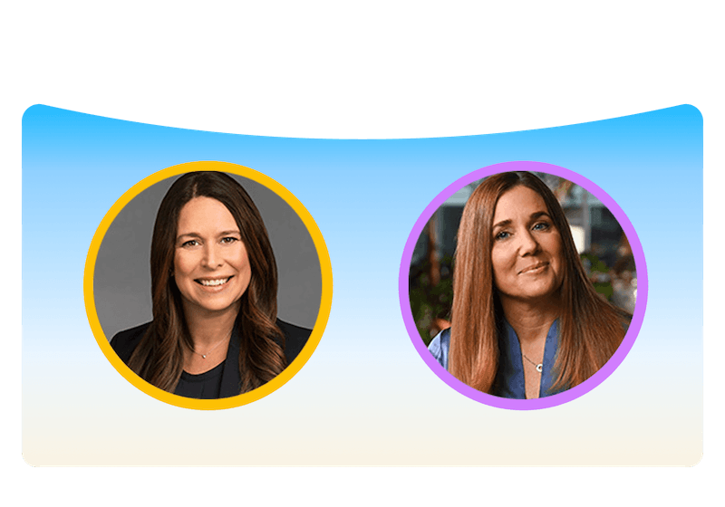 Portraits of two webinar leaders